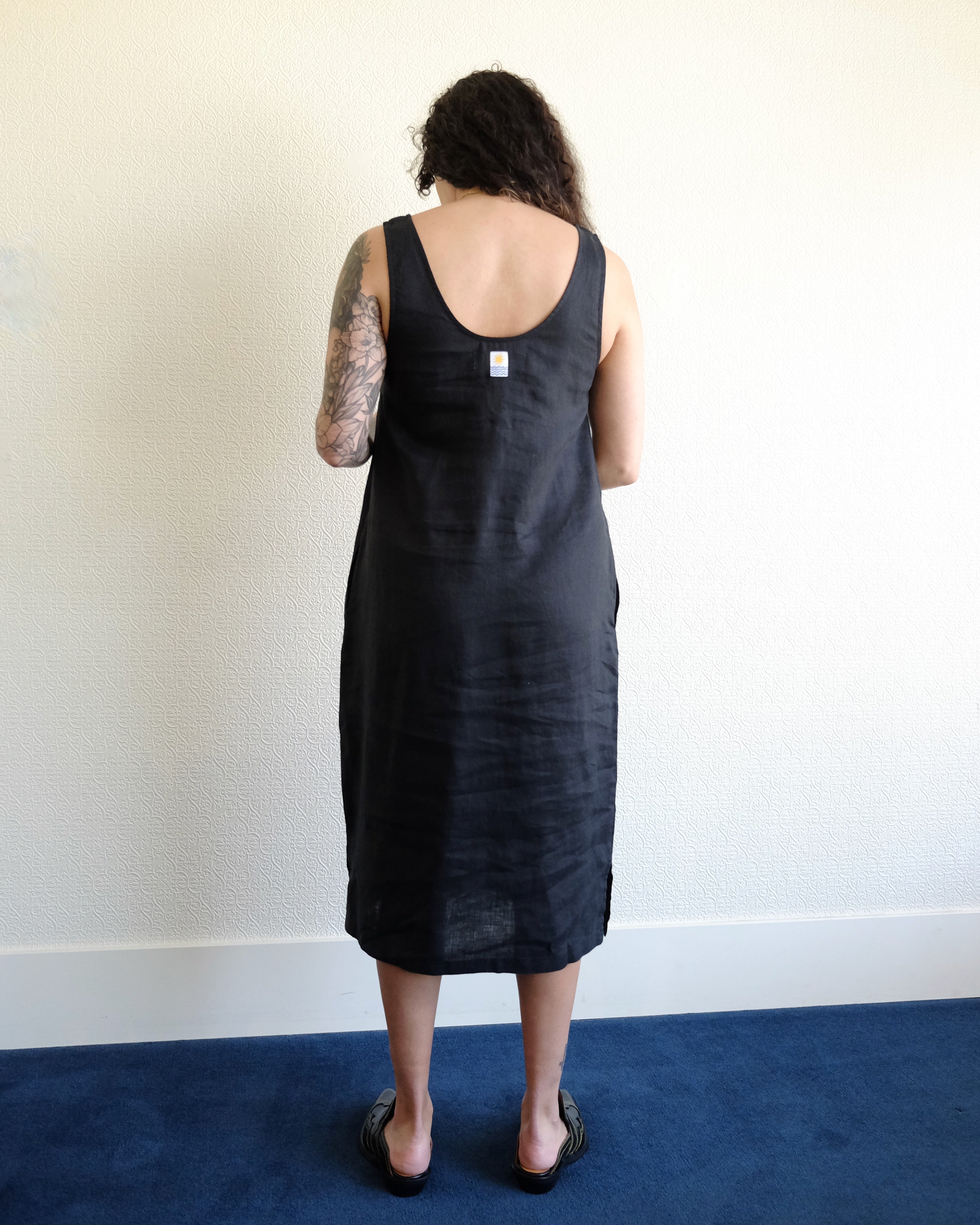 Linen Dress, Black