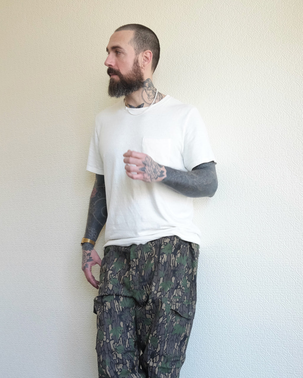 Baja Pocket Tee, Washed White