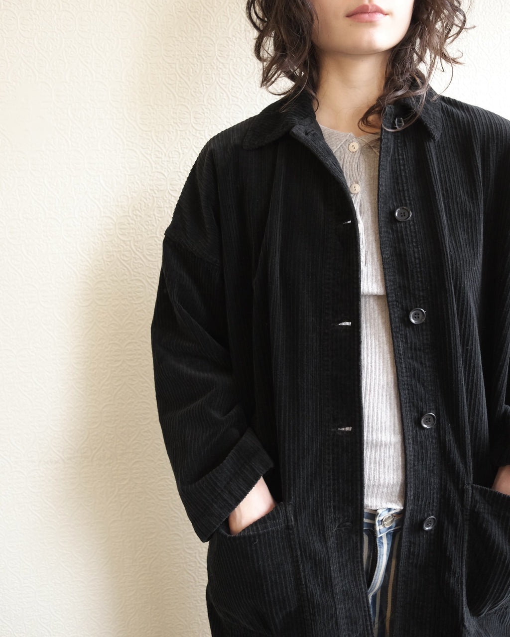 Corduroy Coat, Black