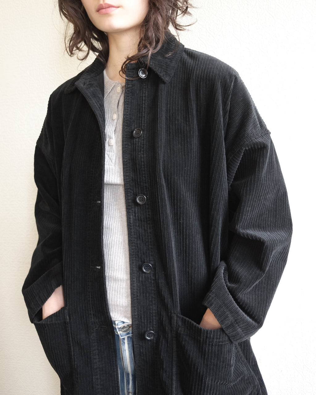 Corduroy Coat, Black