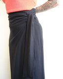 Grace Wrap Skirt, Black Linen