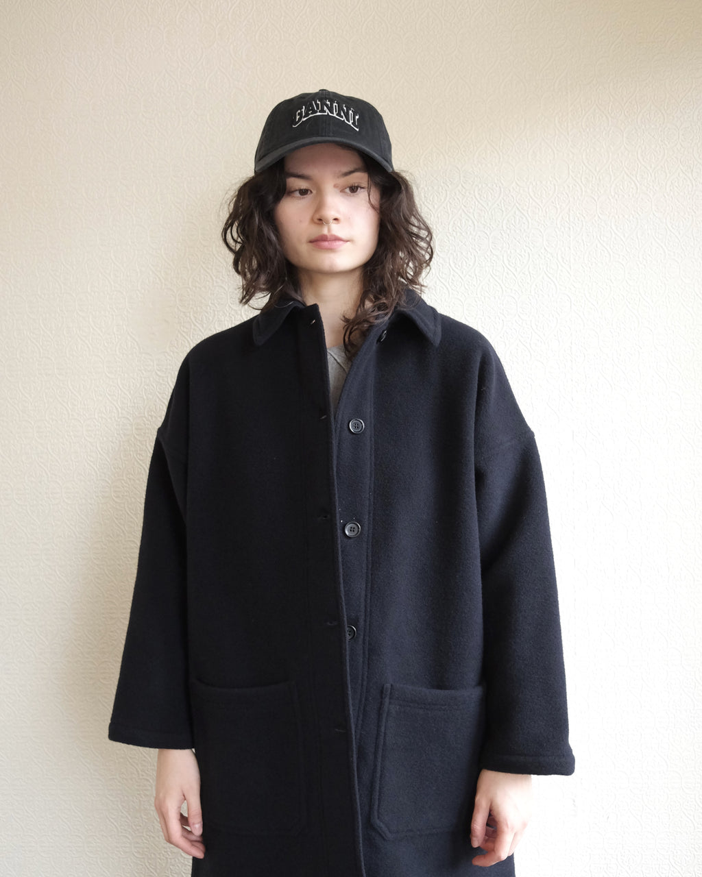 VETRA Melton Wool Coat, Navy
