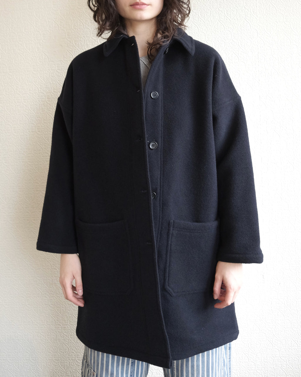 VETRA Melton Wool Coat, Navy