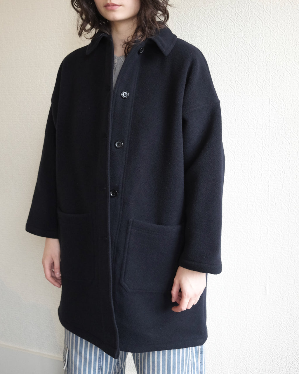 VETRA Melton Wool Coat, Navy