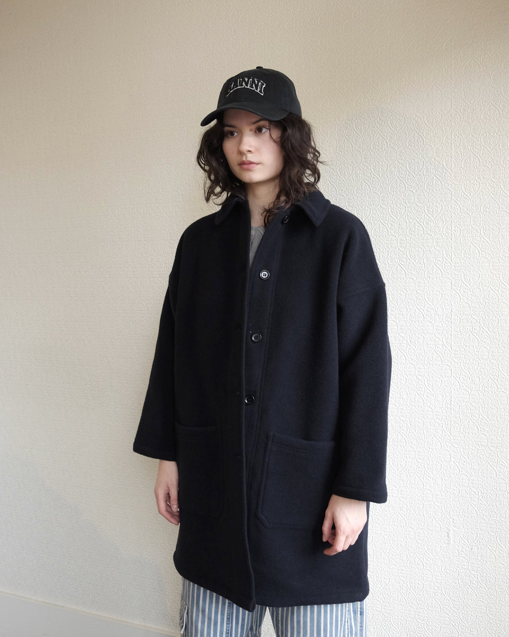 VETRA Melton Wool Coat, Navy