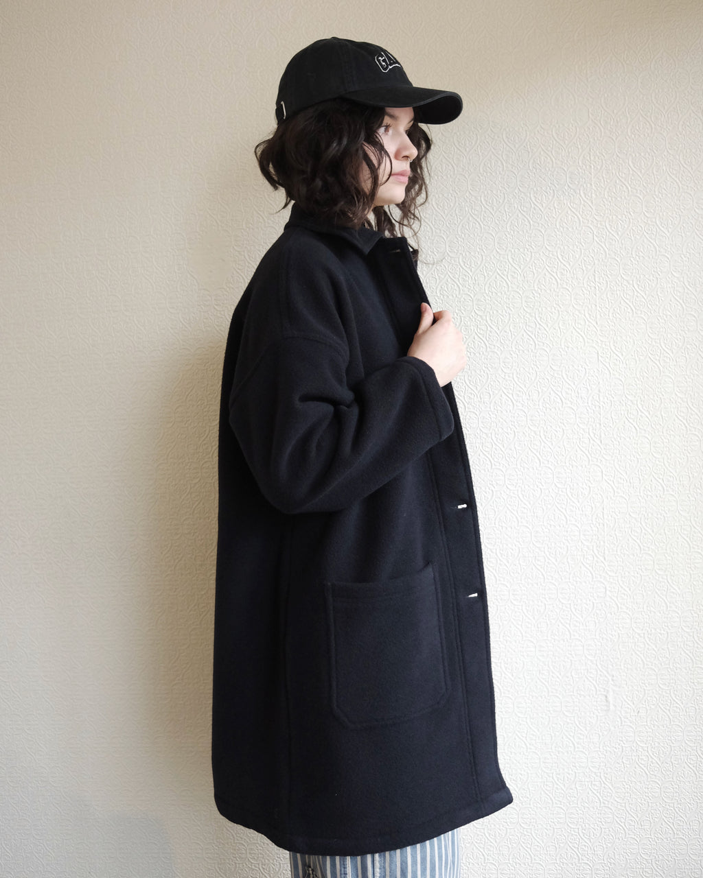 VETRA Melton Wool Coat, Navy