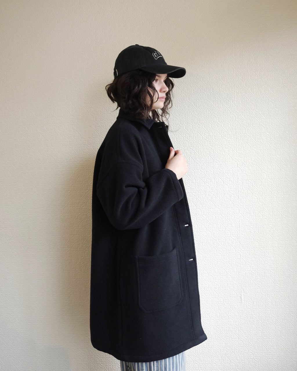 VETRA Melton Wool Coat, Navy