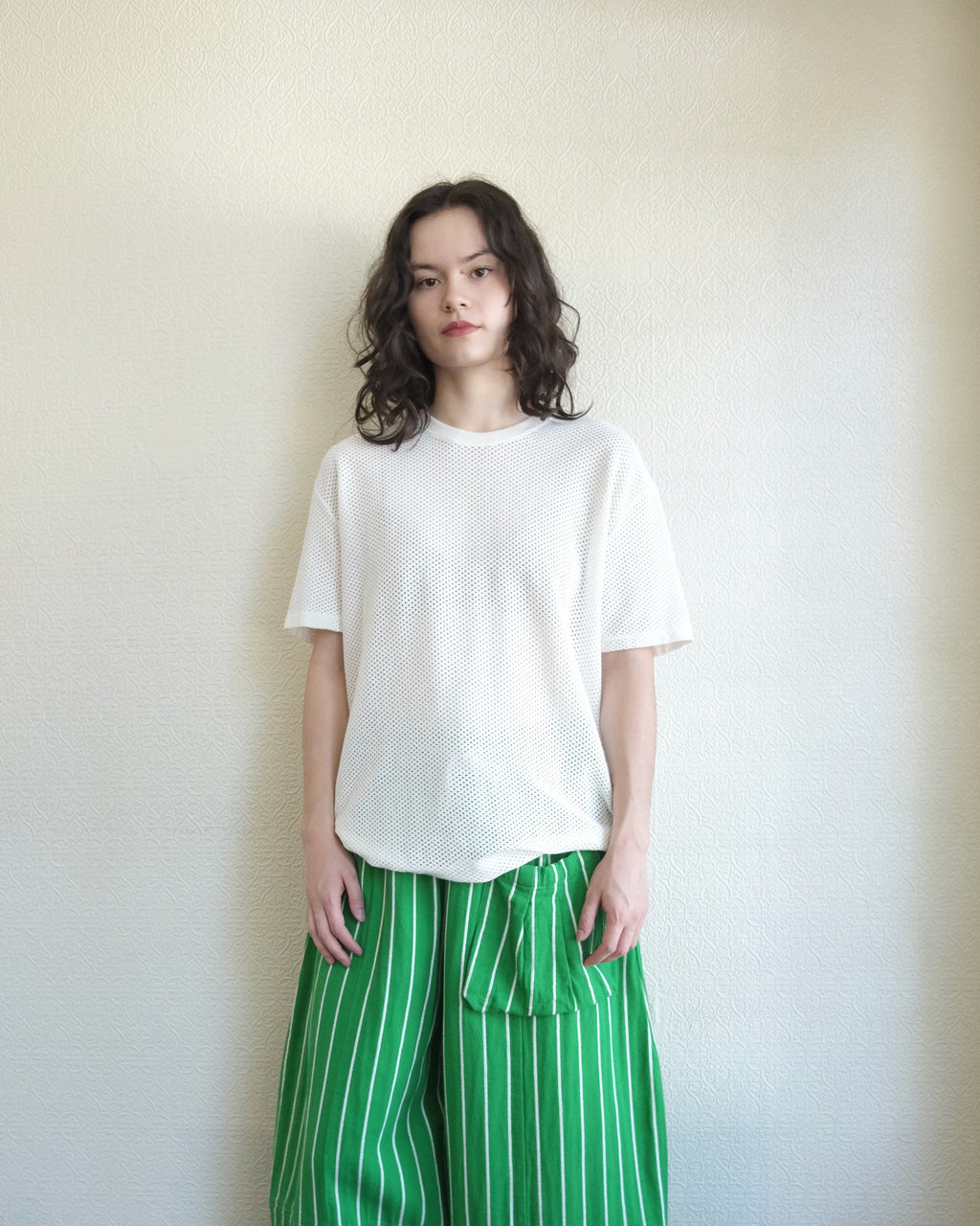 Mesh Tee, Washed White