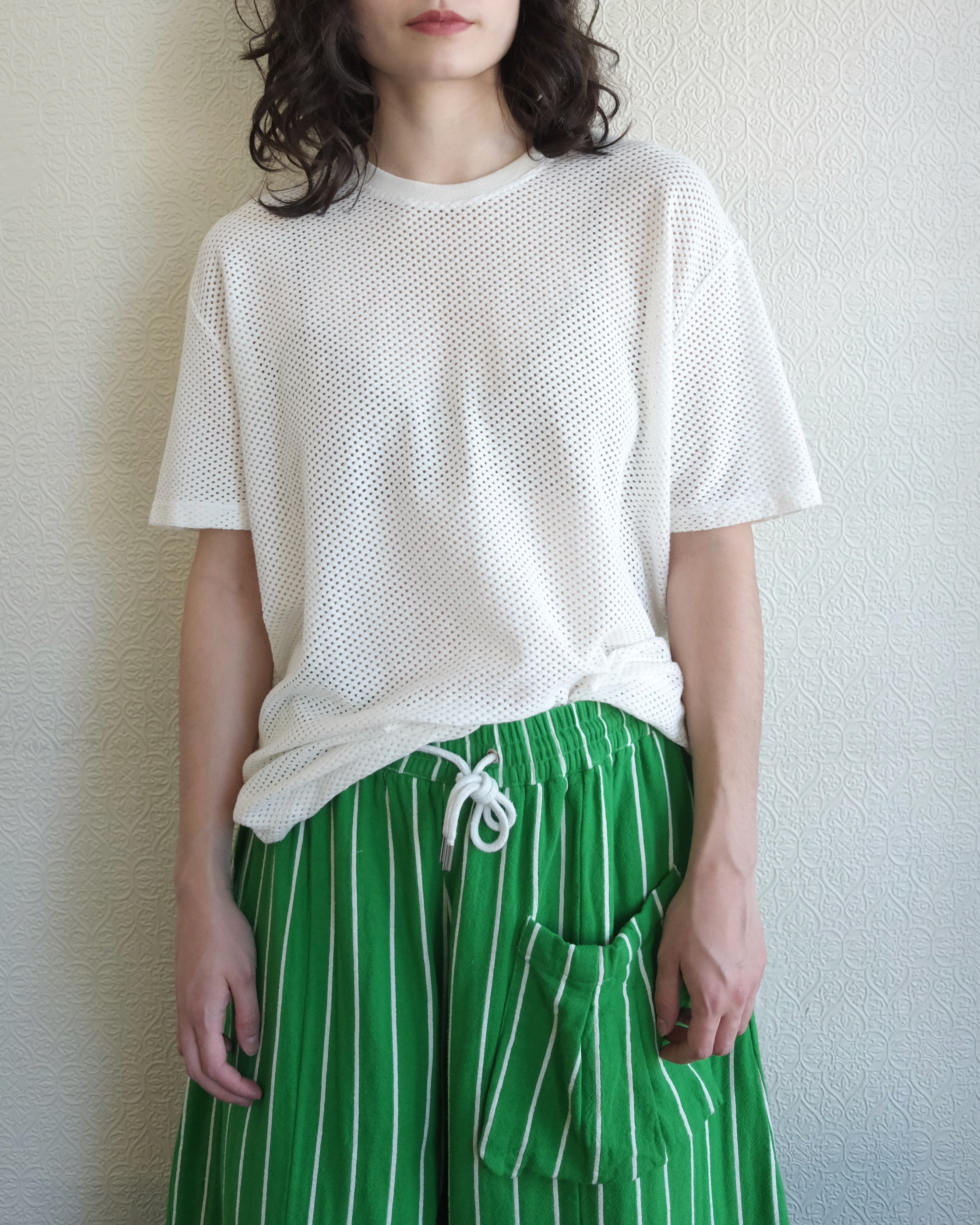 Mesh Tee, Washed White