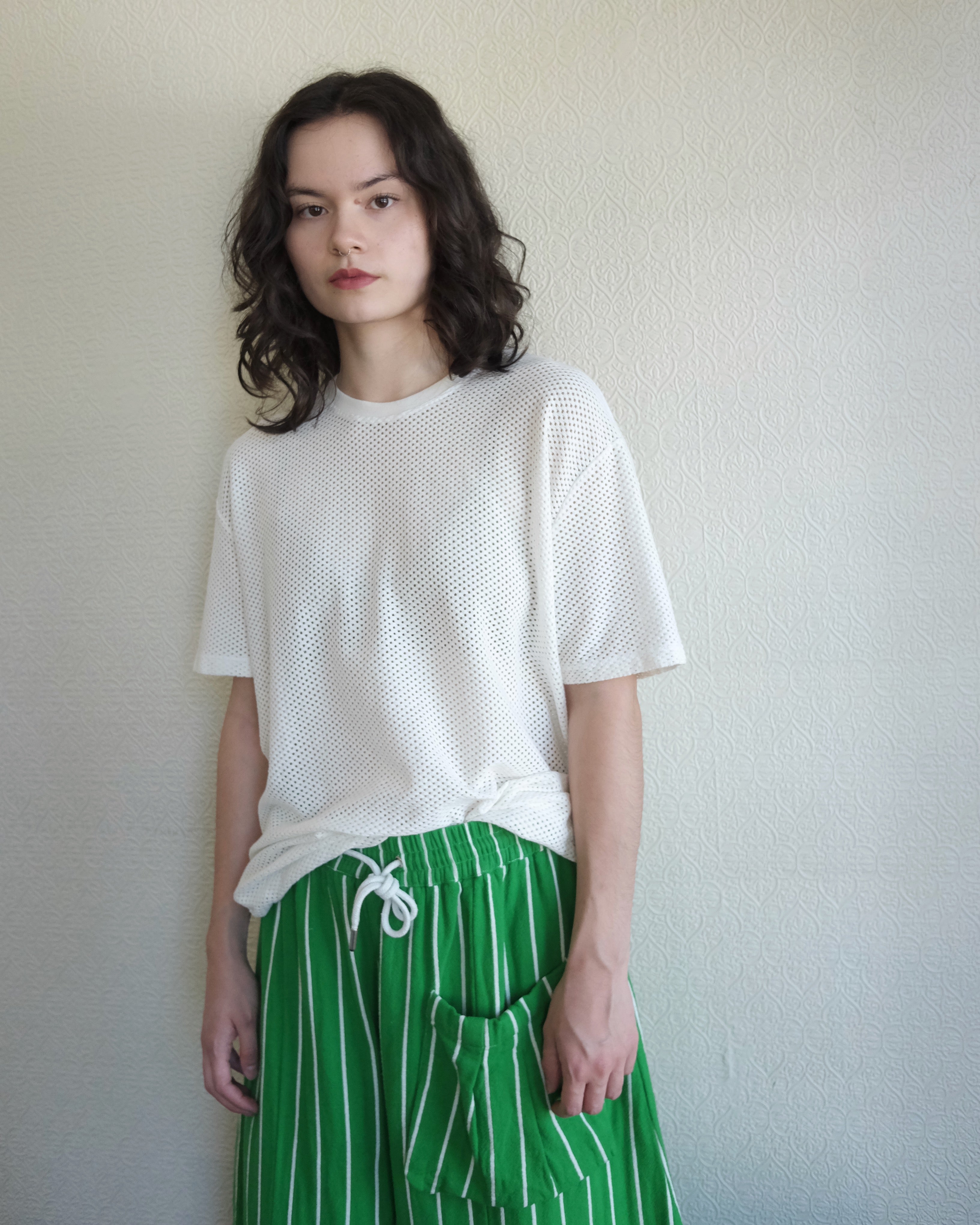 Mesh Tee, Washed White