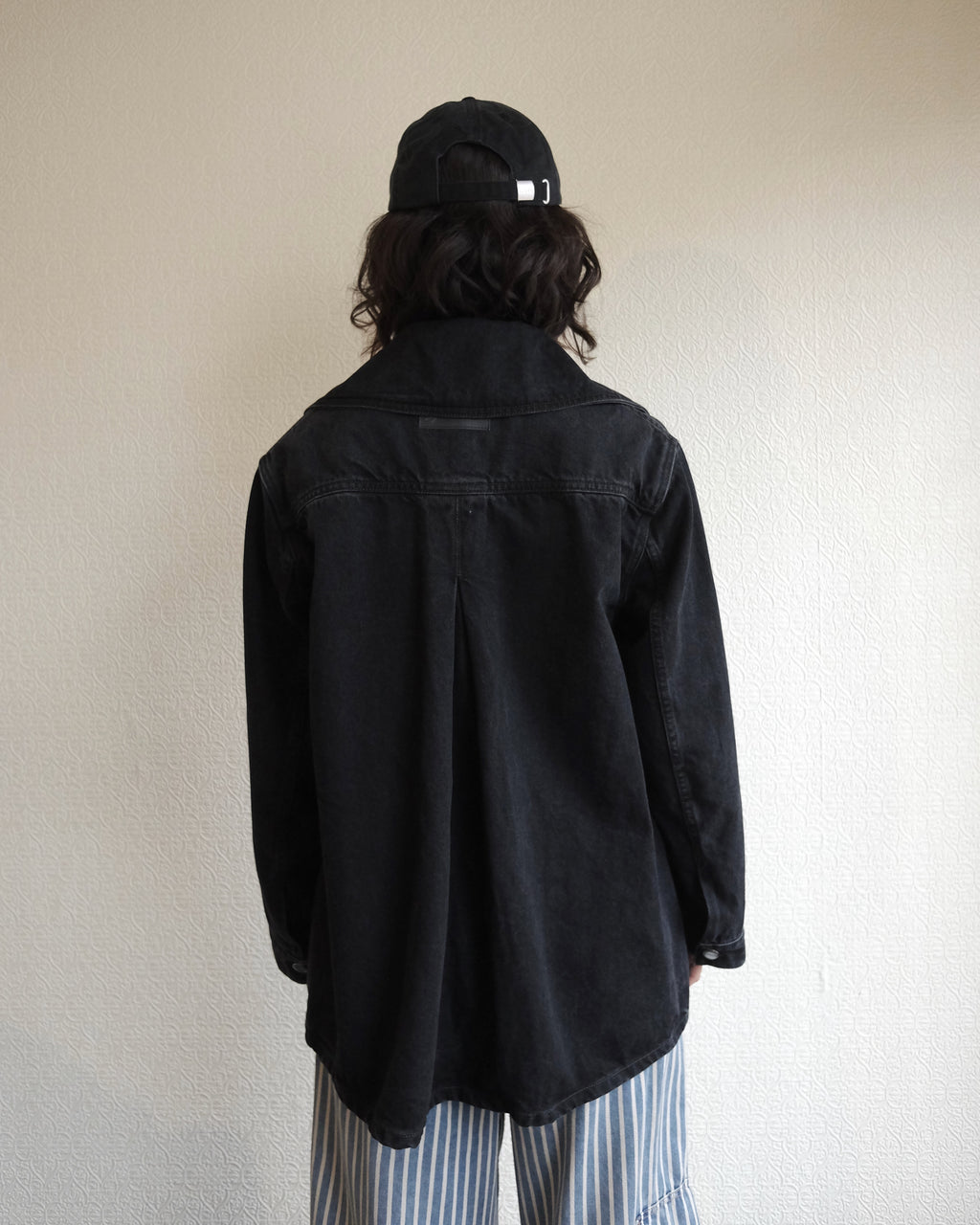 Washed Denim Jacket, Black