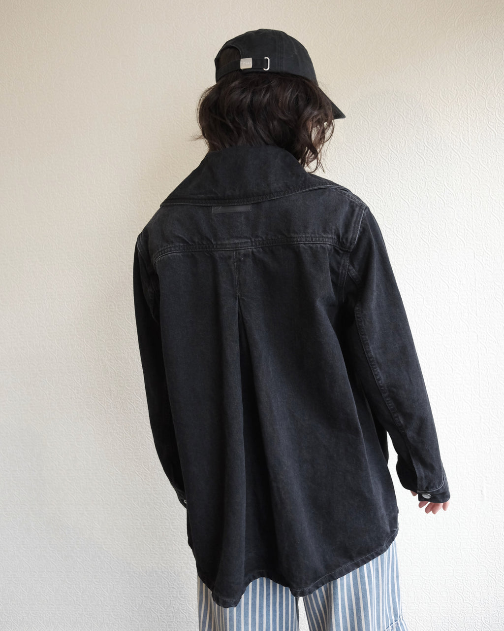 Washed Denim Jacket, Black
