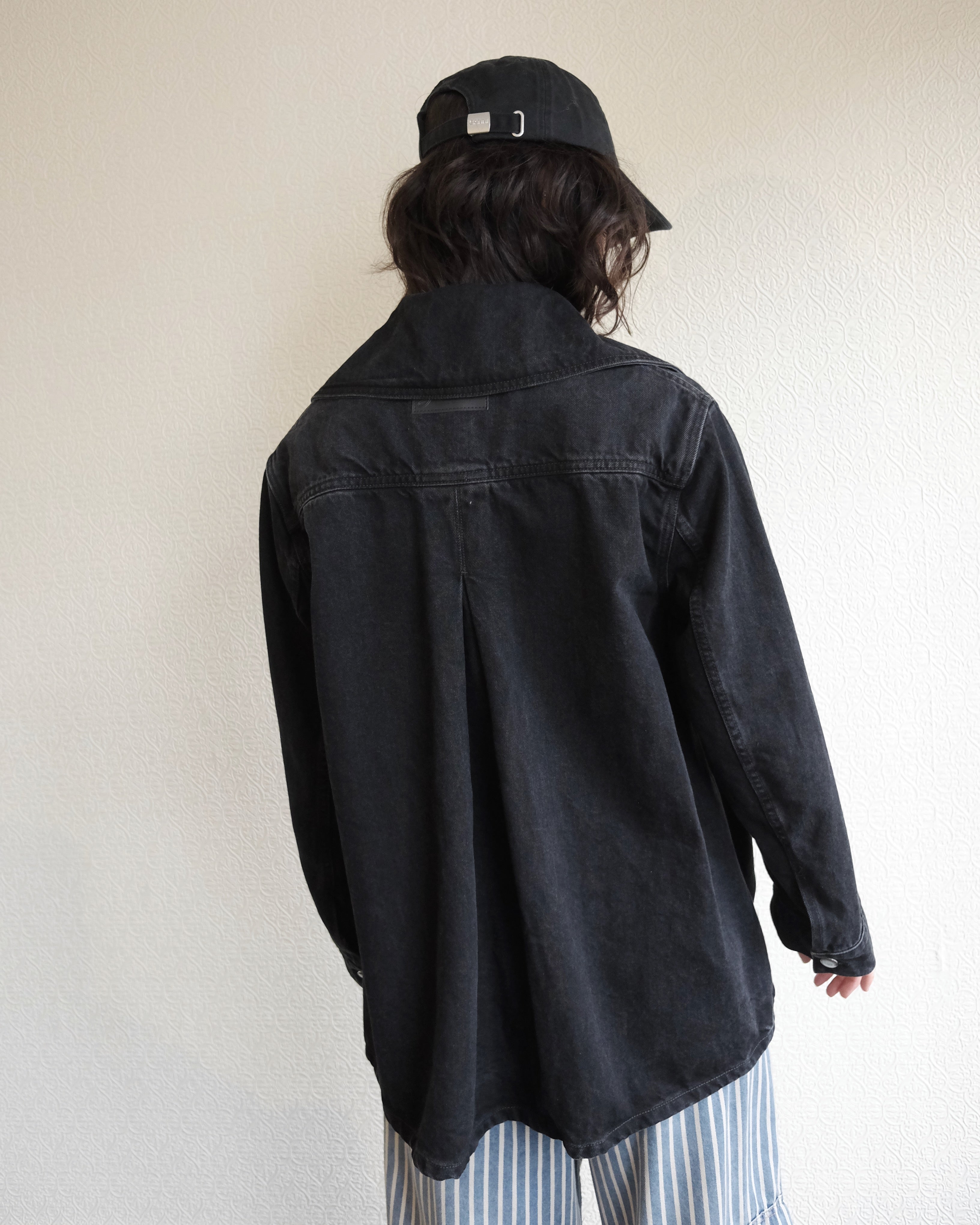 Washed Denim Jacket, Black