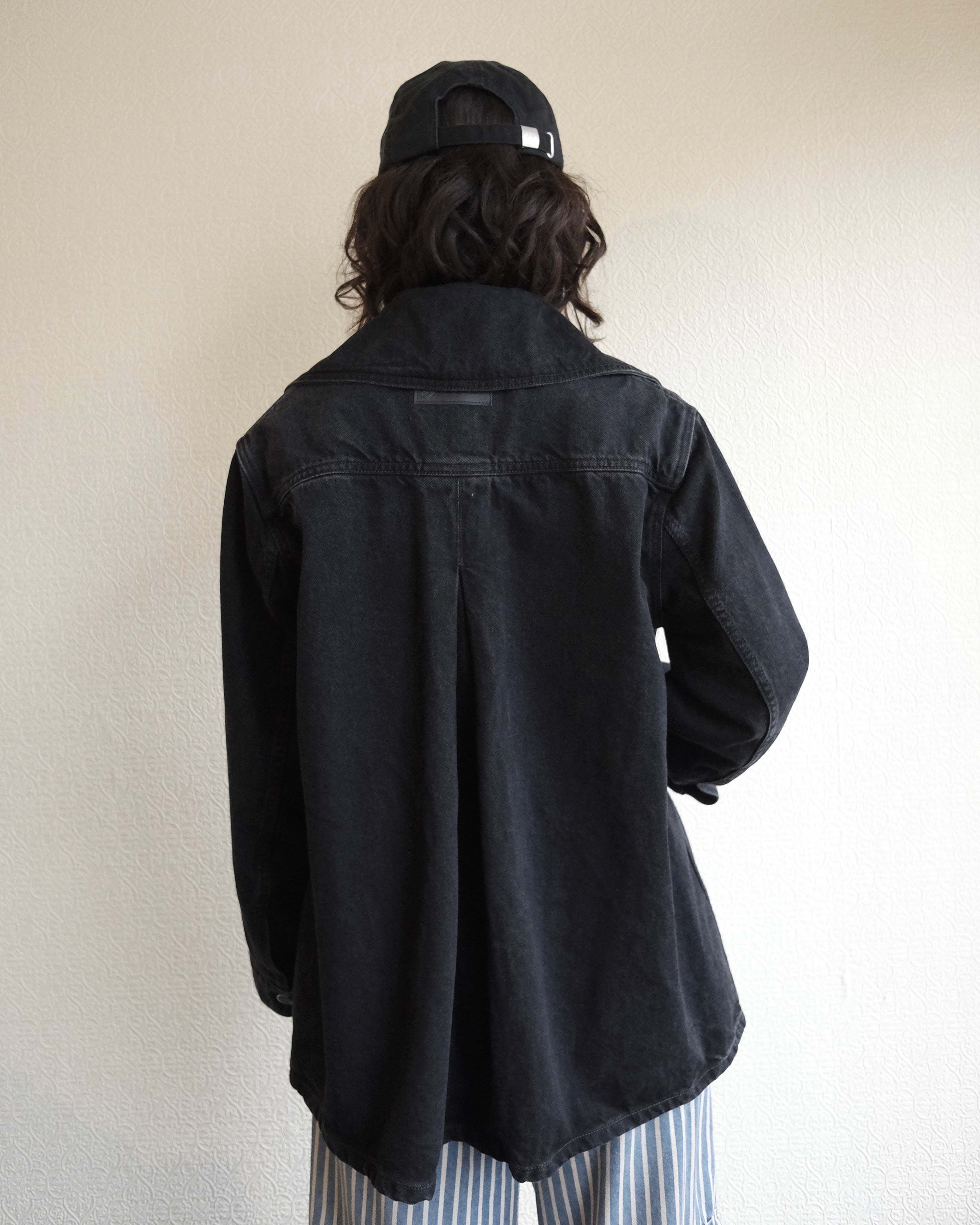 Washed Denim Jacket, Black