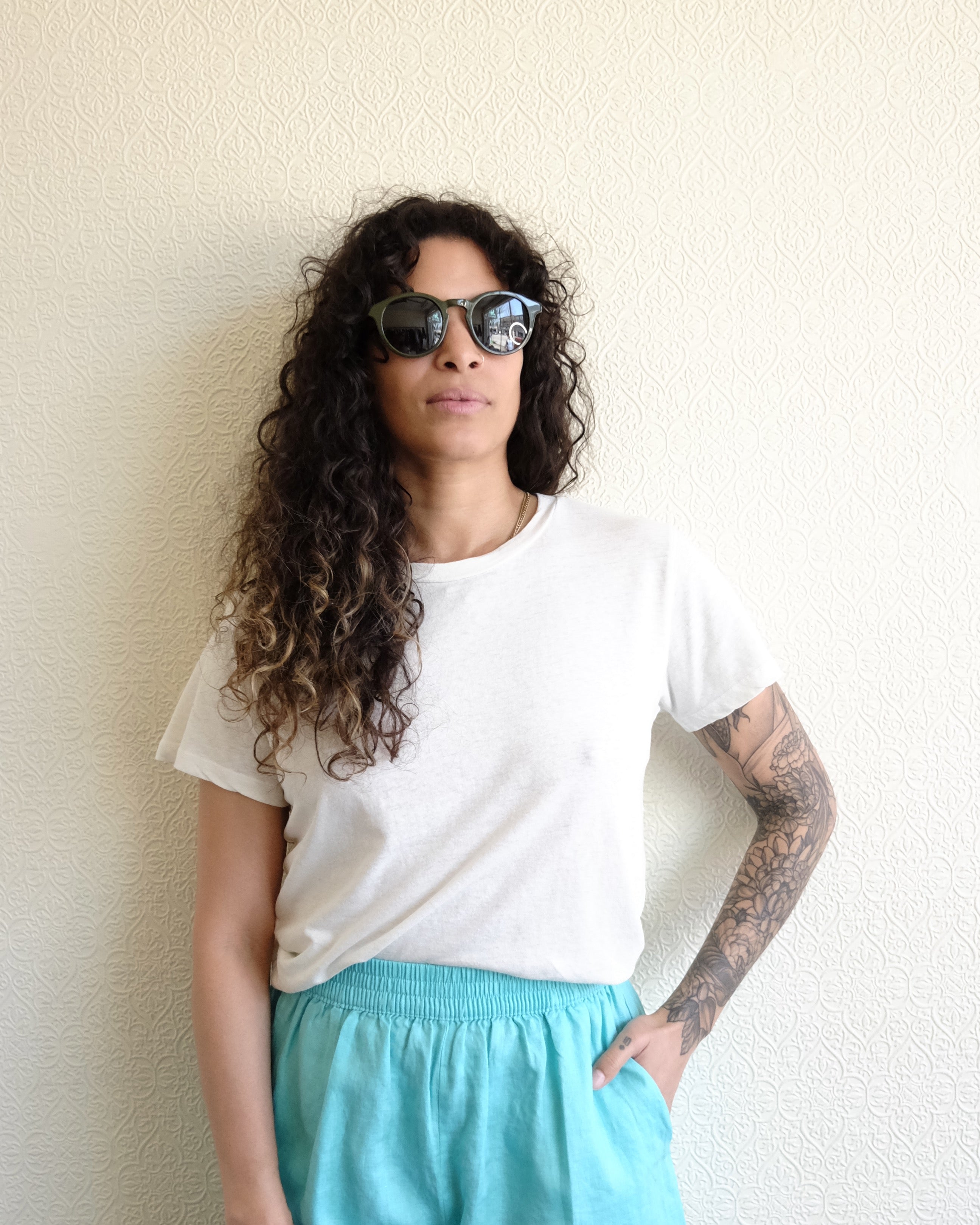 Lorel Cropped Tee, Washed White