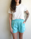 Linen Shorts, Aqua