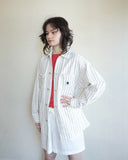 Hendry Coat, Wax Navy Stripe