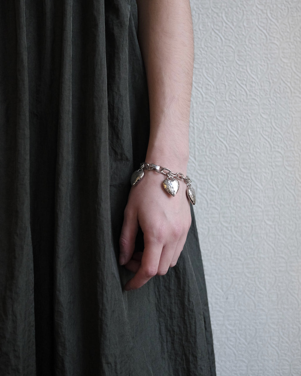 Heart Burn Bracelet, White Bronze Plate