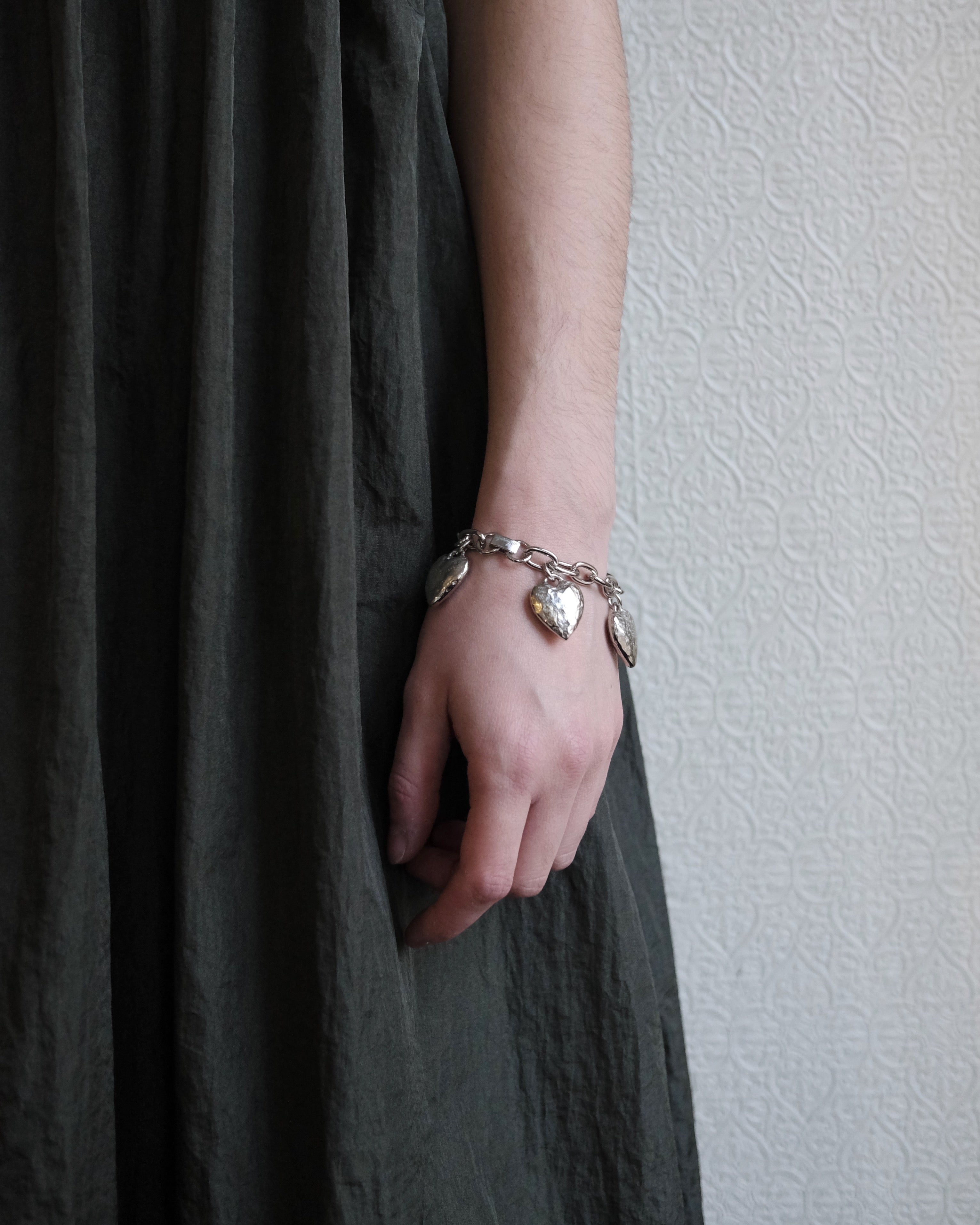 Heart Burn Bracelet, White Bronze Plate