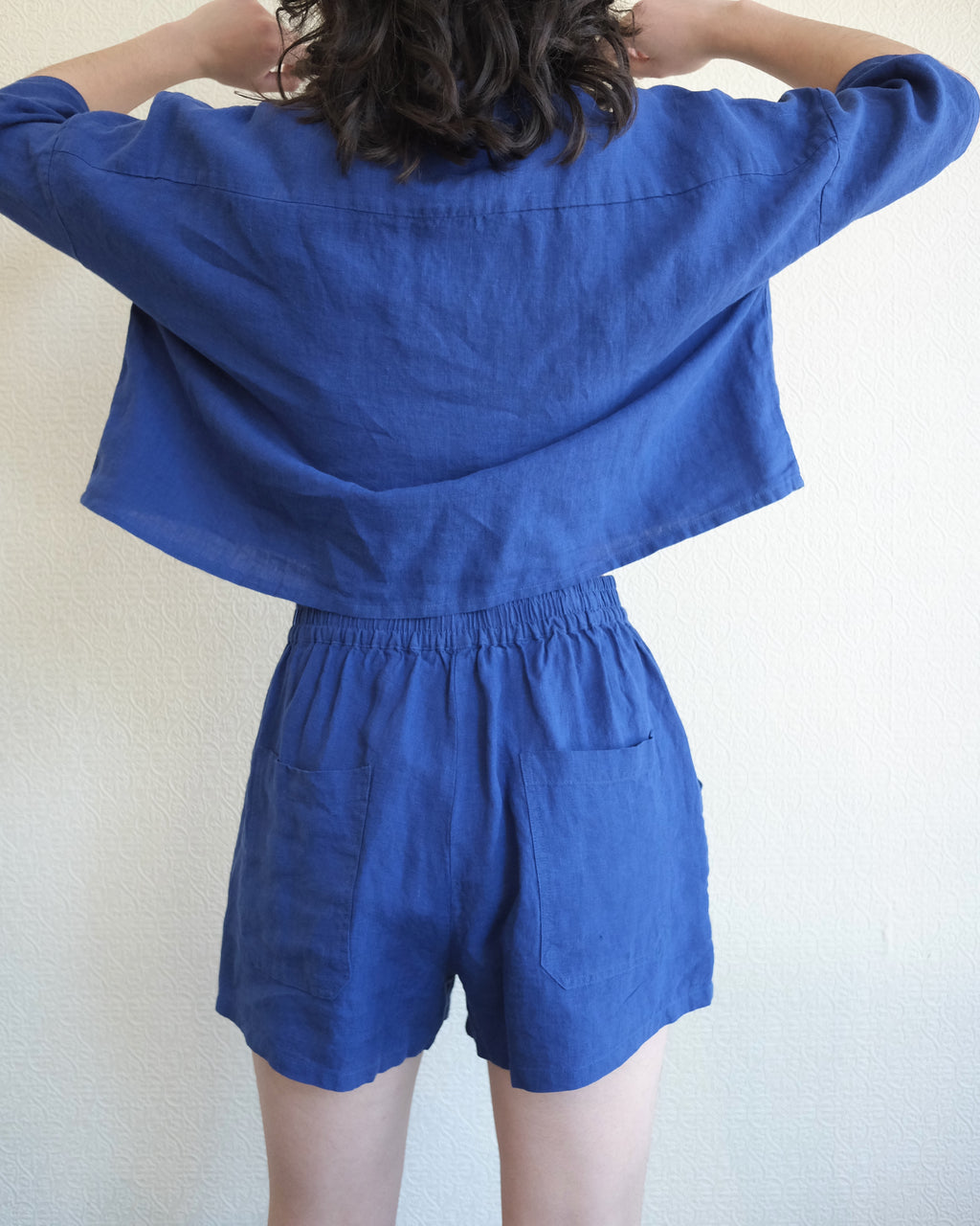 Linen Shorts, Cobalt Blue
