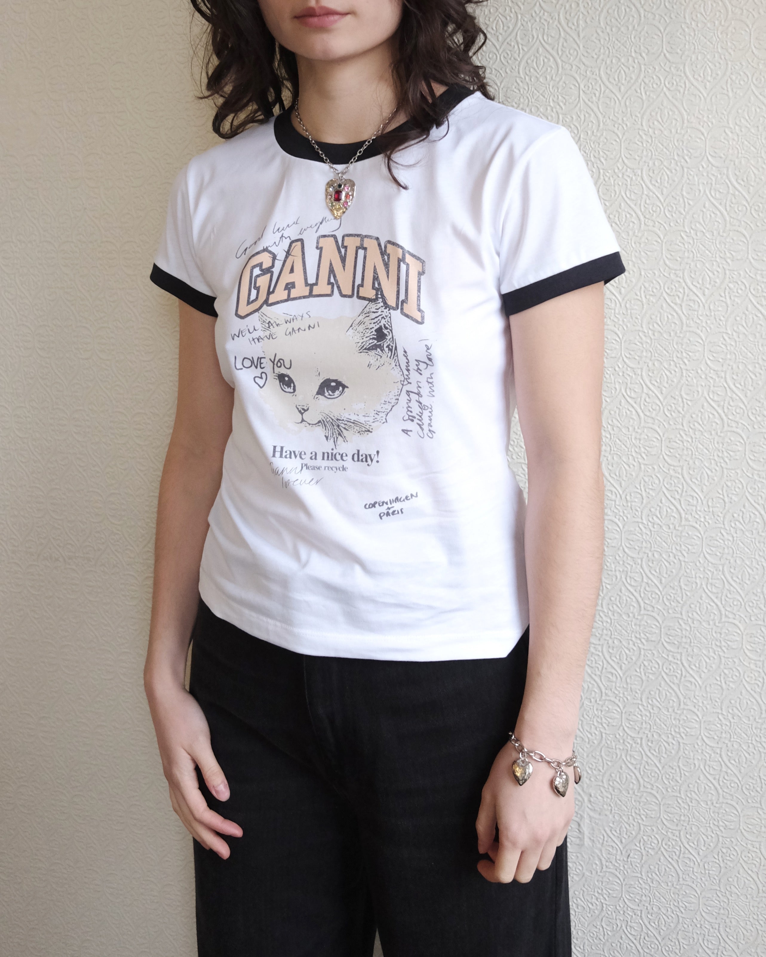 Cropped Kitty Tee, Short Sleeve