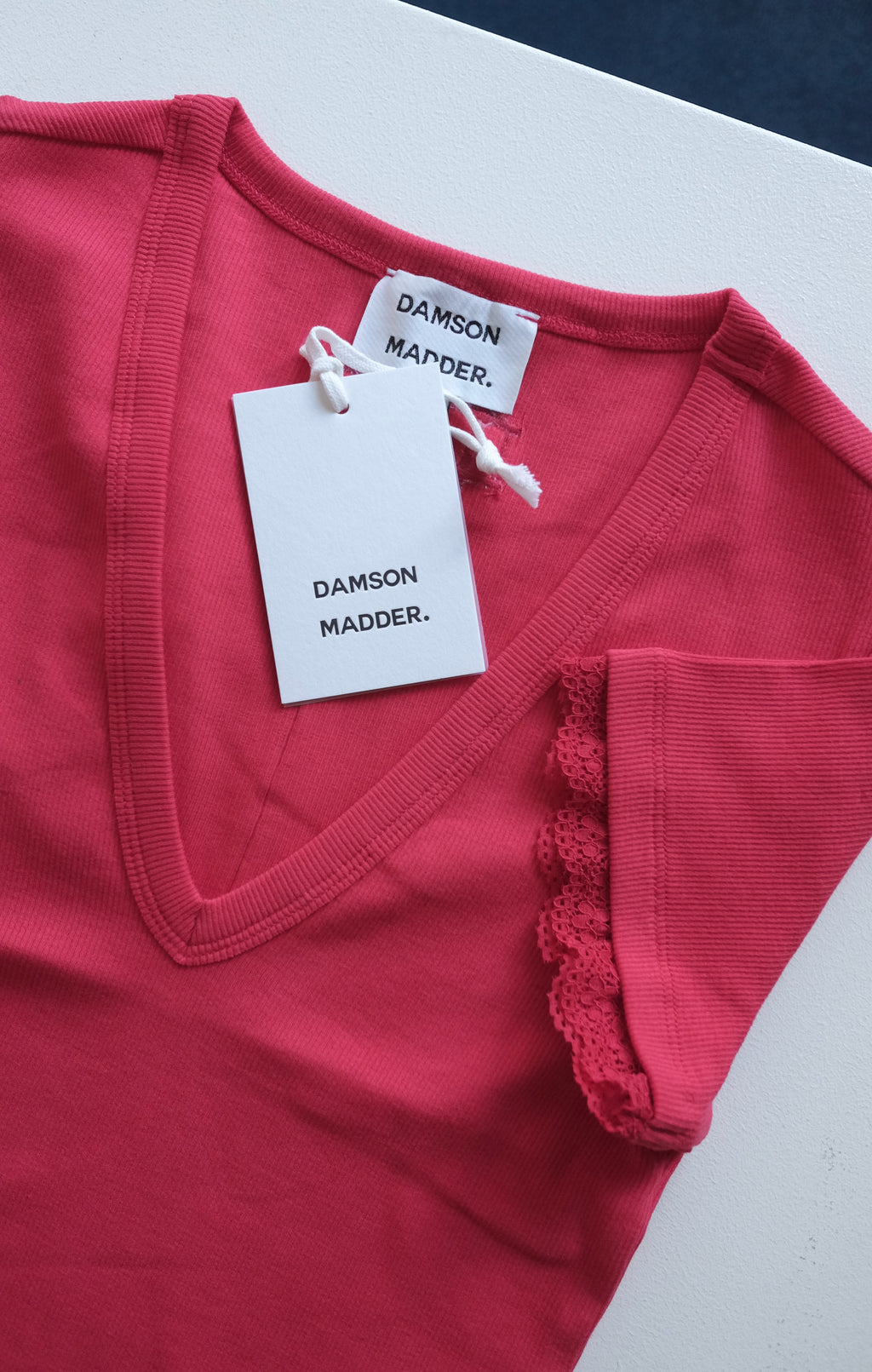 Paige V Neck Tee, Red
