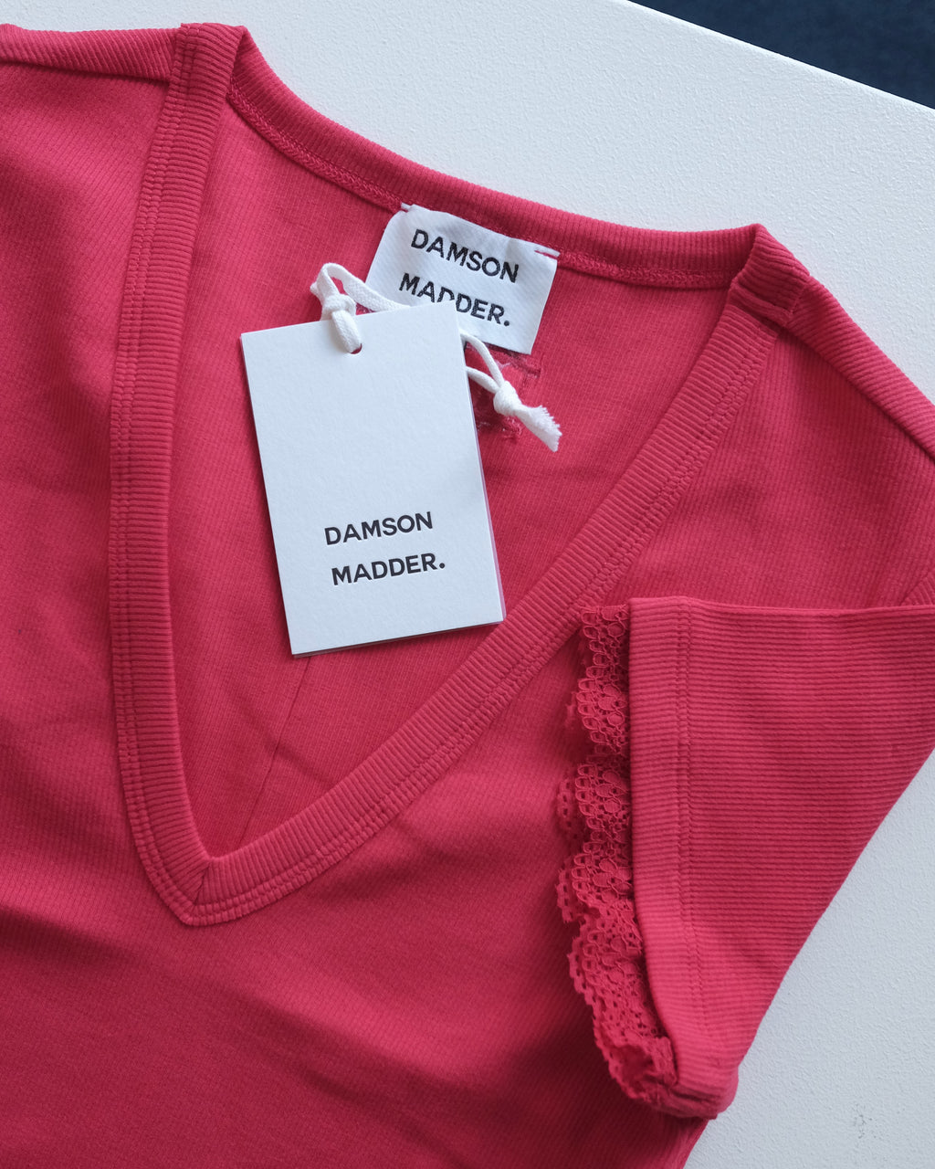 Paige V Neck Tee, Red