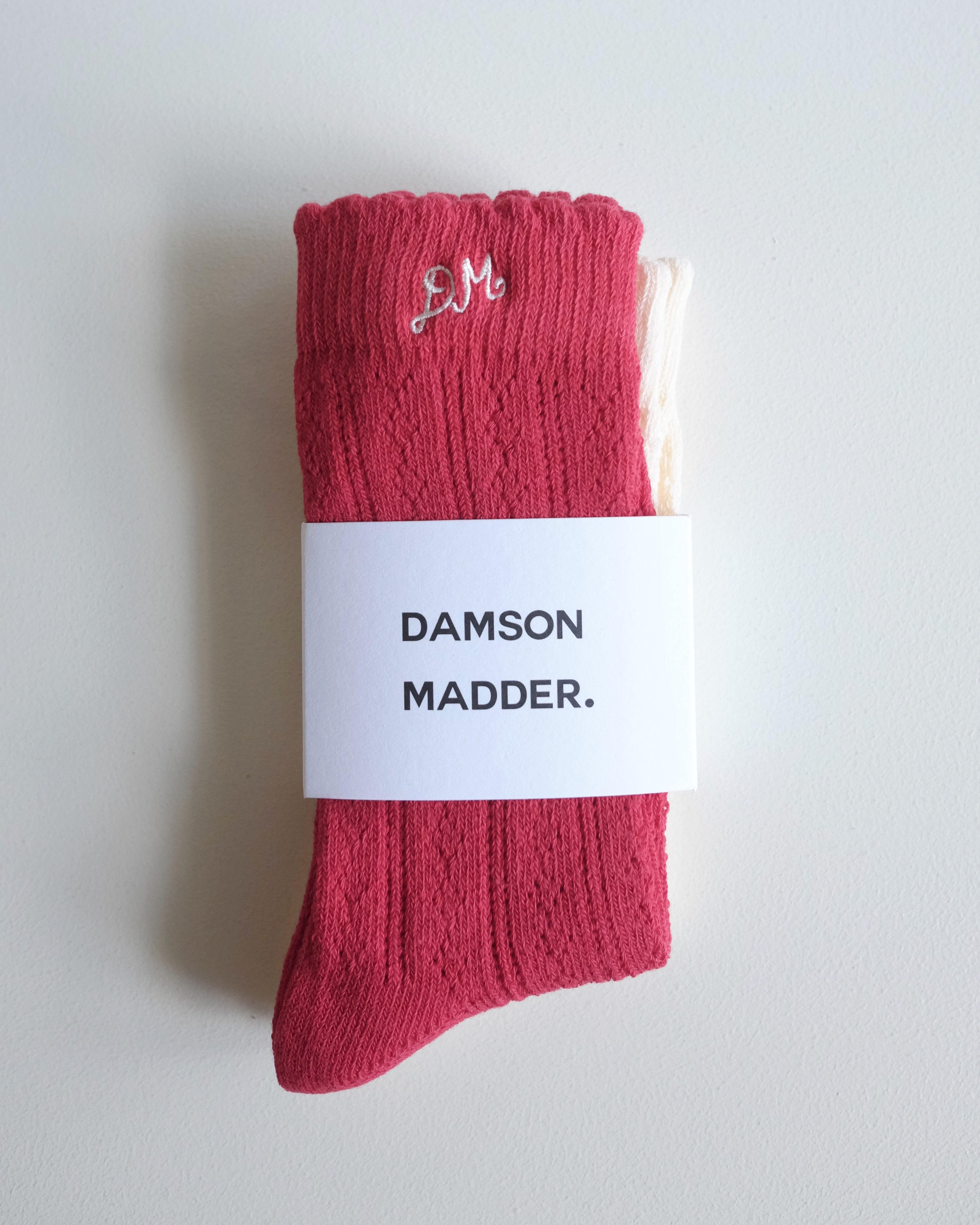 Damson Madder Pointelle Socks Two Pack