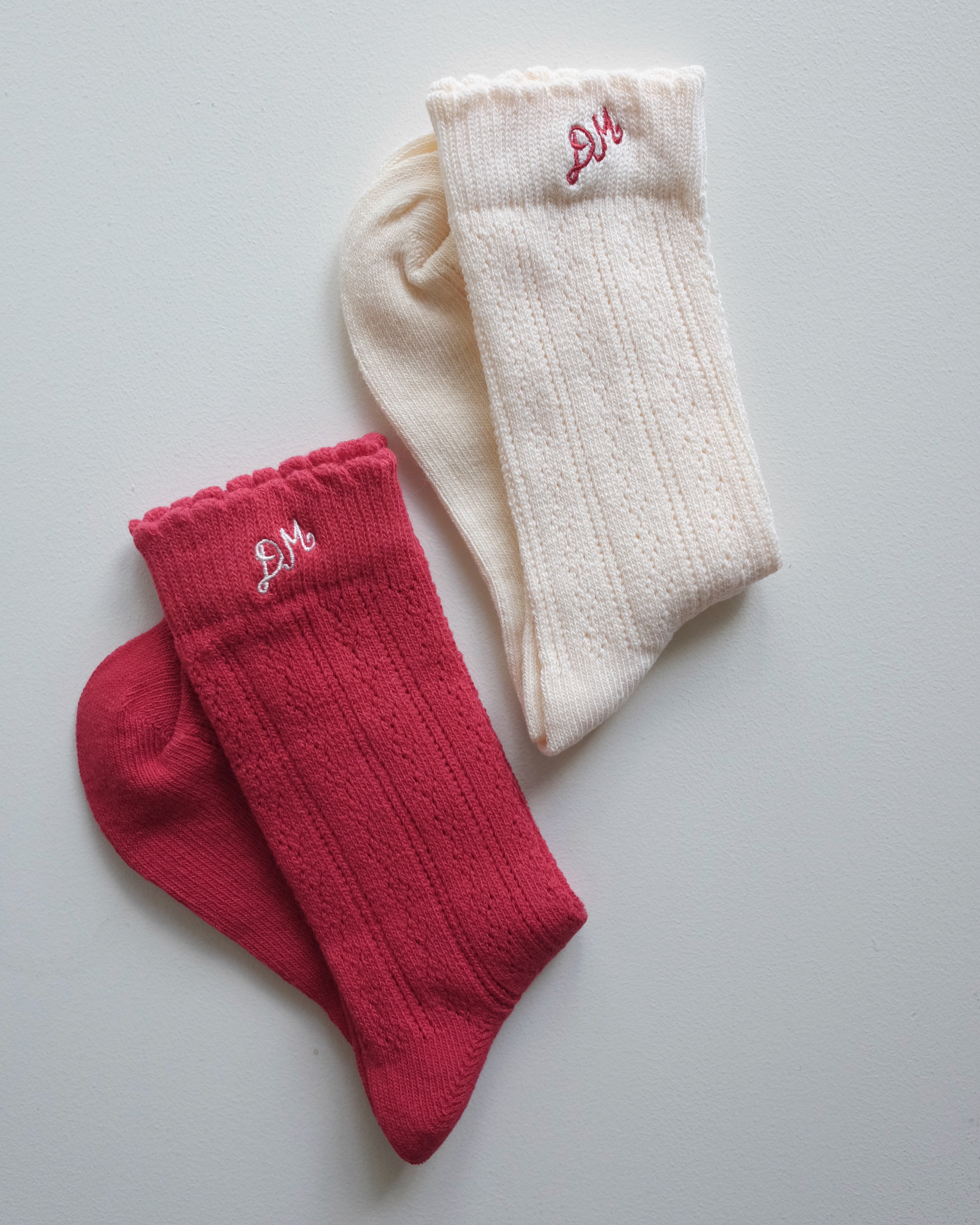 Damson Madder Pointelle Socks Two Pack