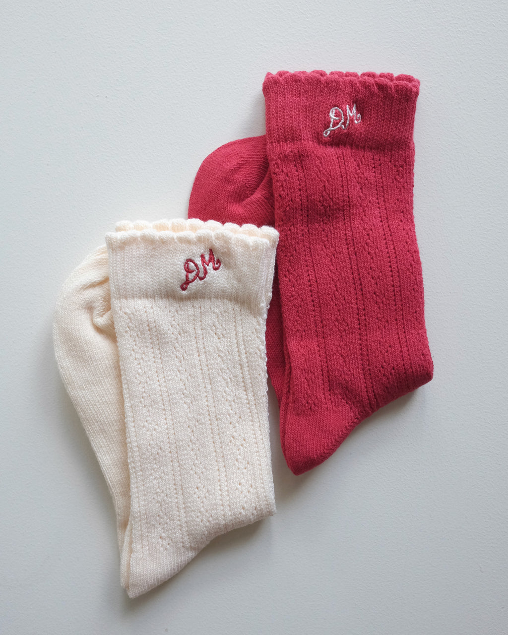 Damson Madder Pointelle Socks Two Pack
