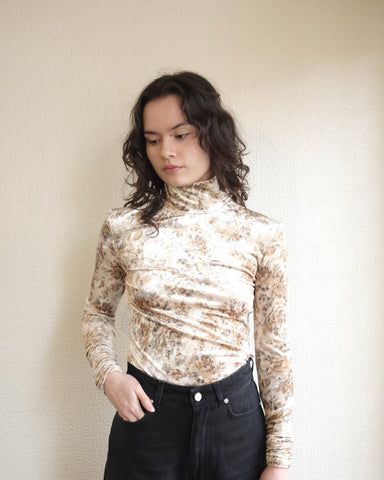 Velour Turtleneck, Floral Cloud Cream