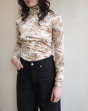 Velour Turtleneck, Floral Cloud Cream