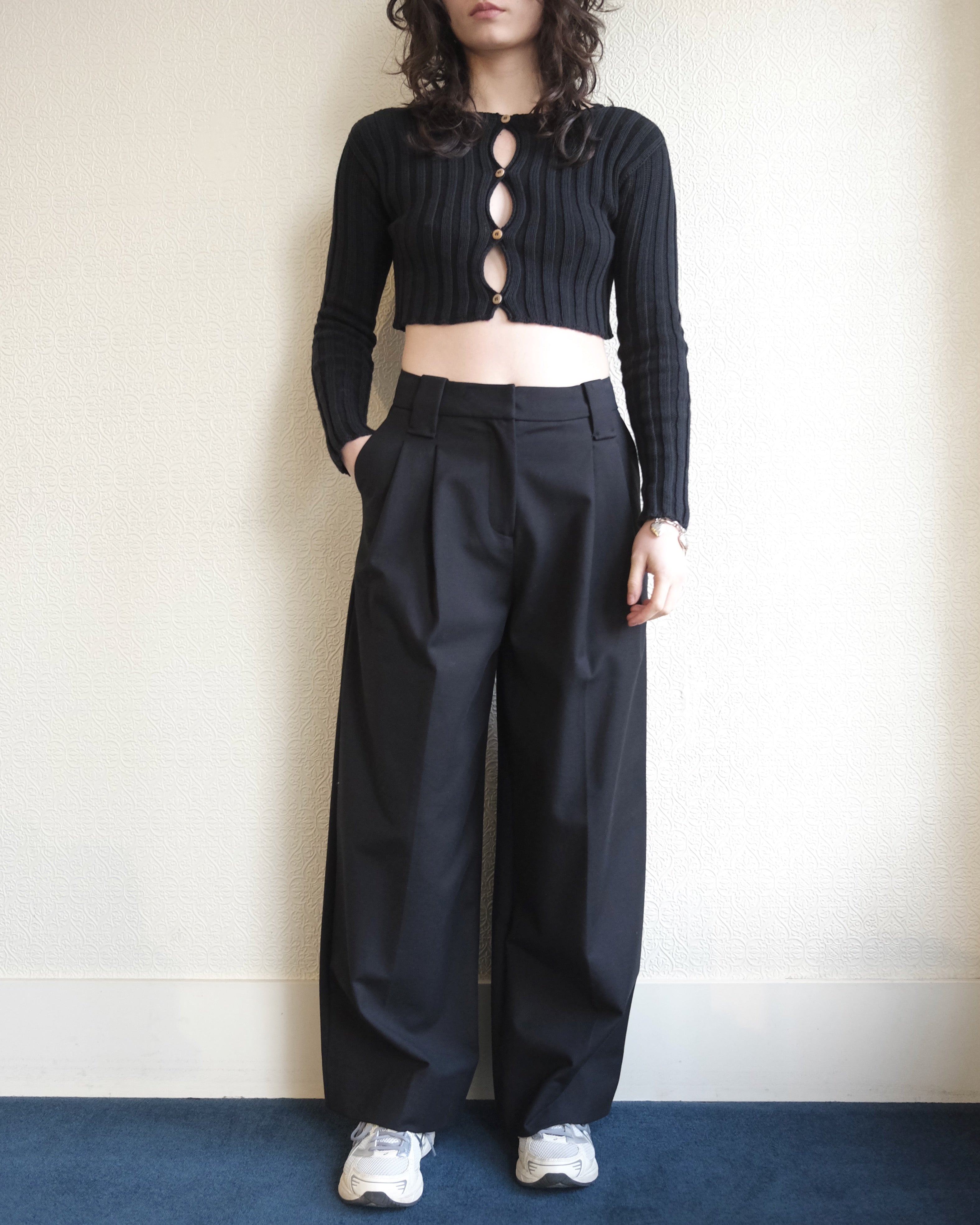 Heavy Cotton Tailored Trouser, Black