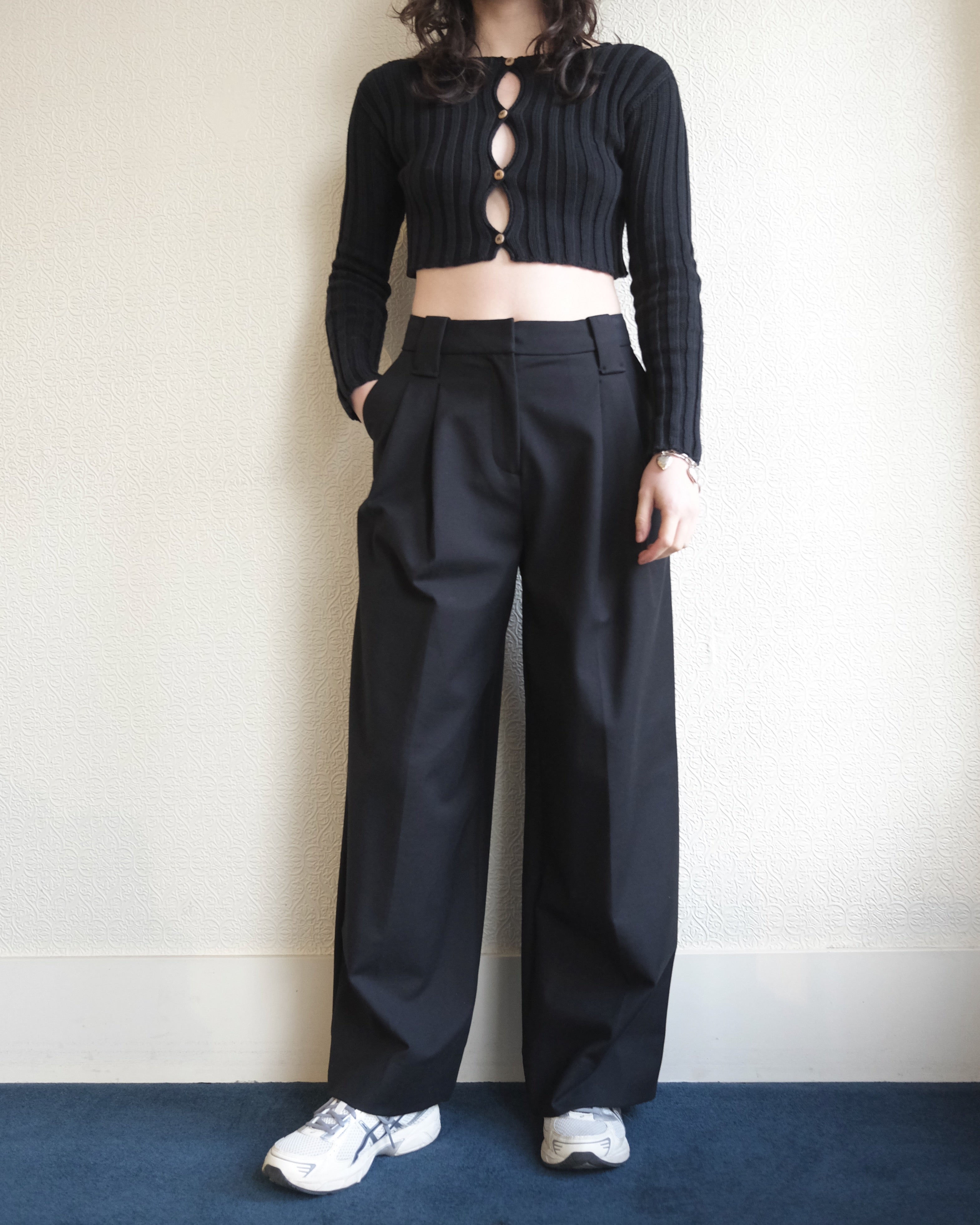 Heavy Cotton Tailored Trouser, Black