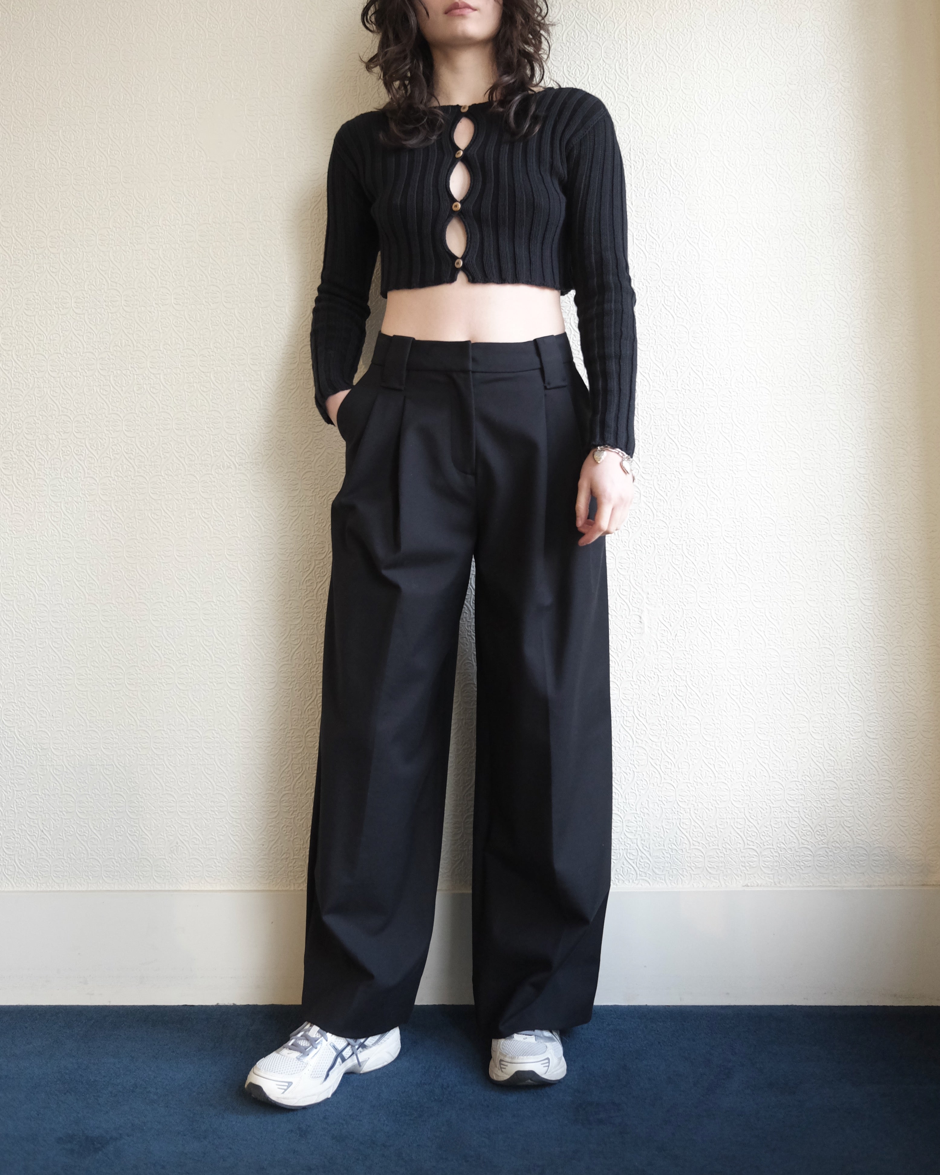 Heavy Cotton Tailored Trouser, Black