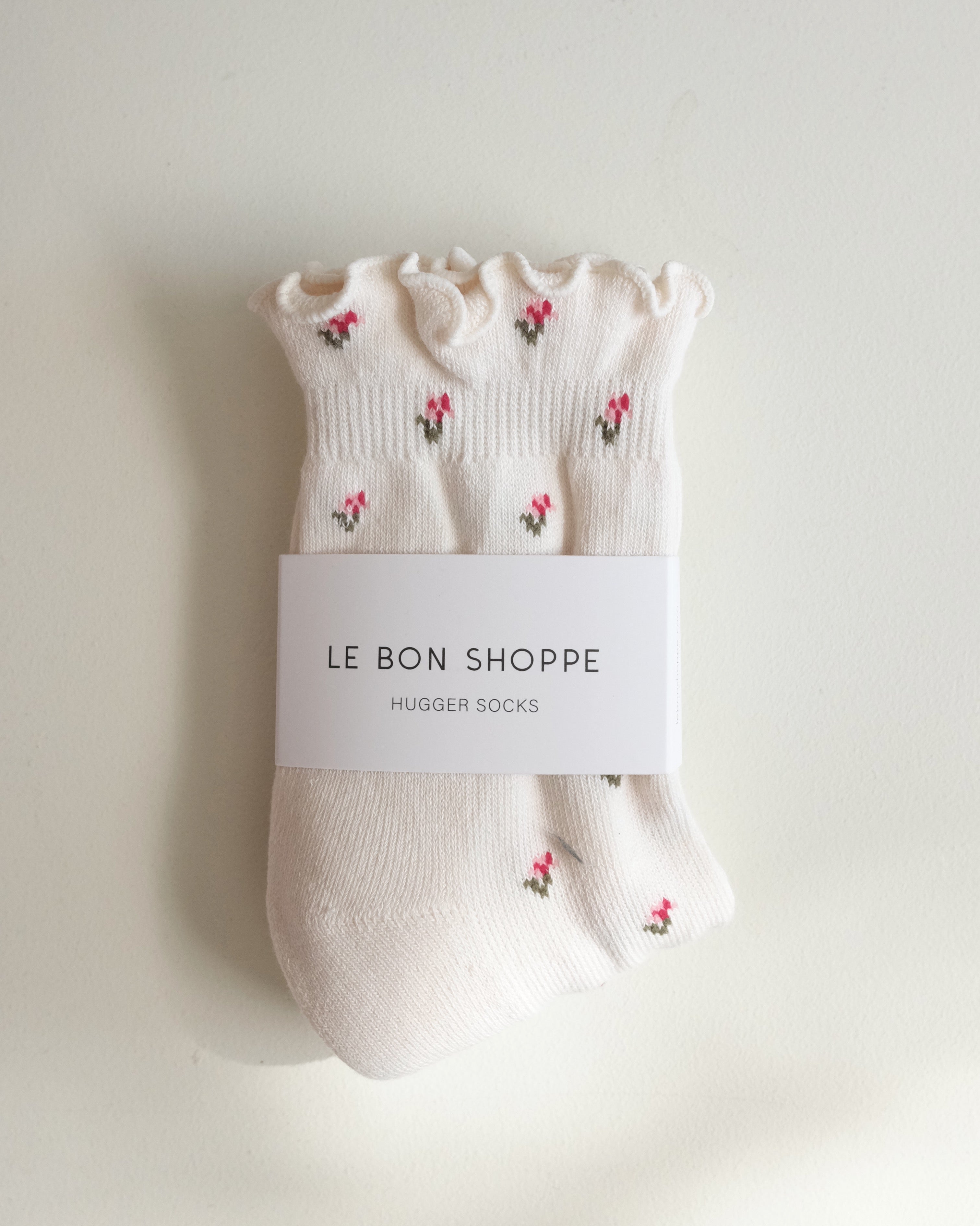 Petal Ruffled Hugger Socks, White