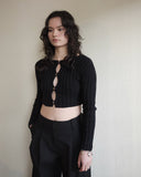 Macau Cardigan, Black Cotton