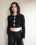 Macau Cardigan, Black Cotton