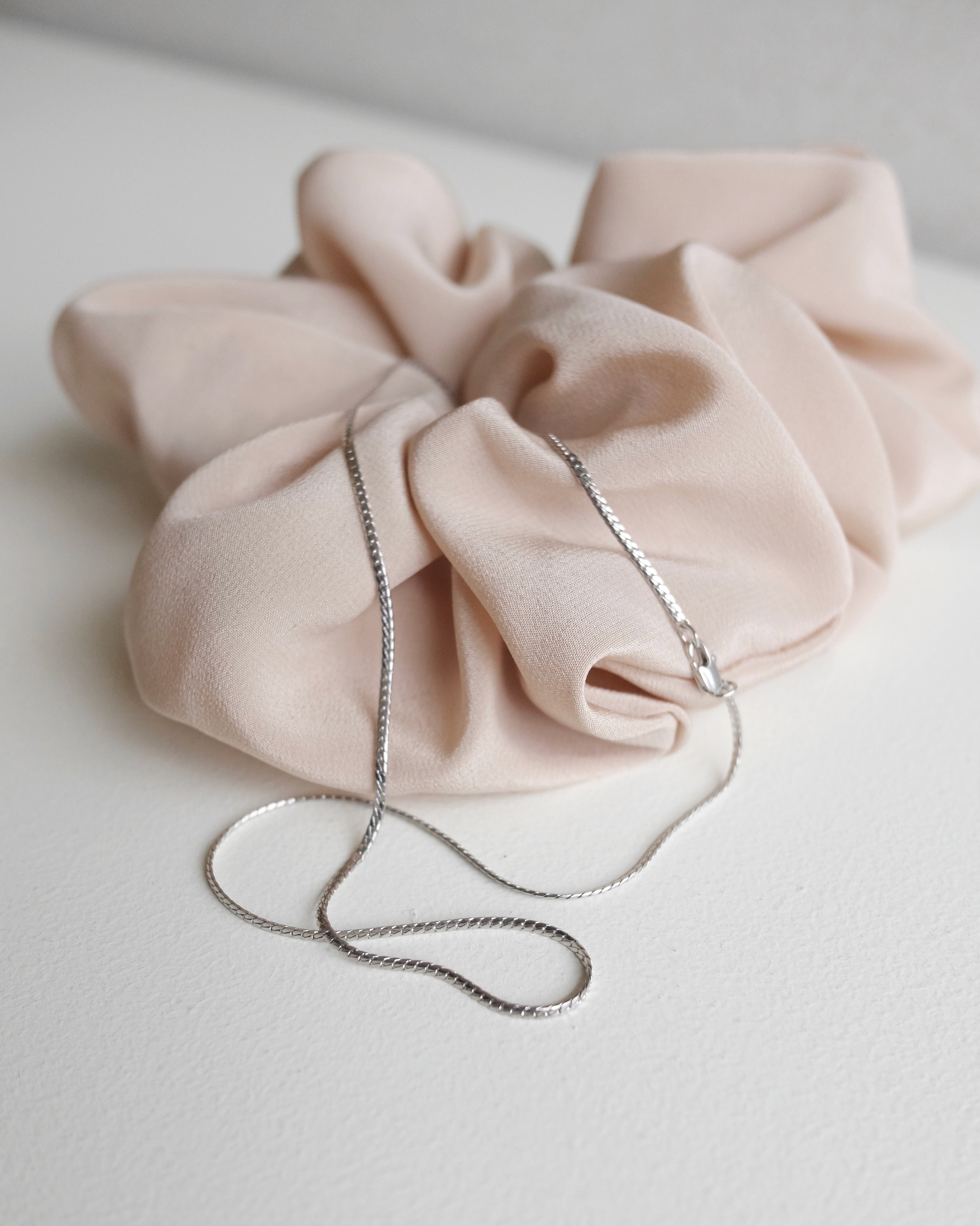 Mini Omega Chain, Silver Herringbone Chain