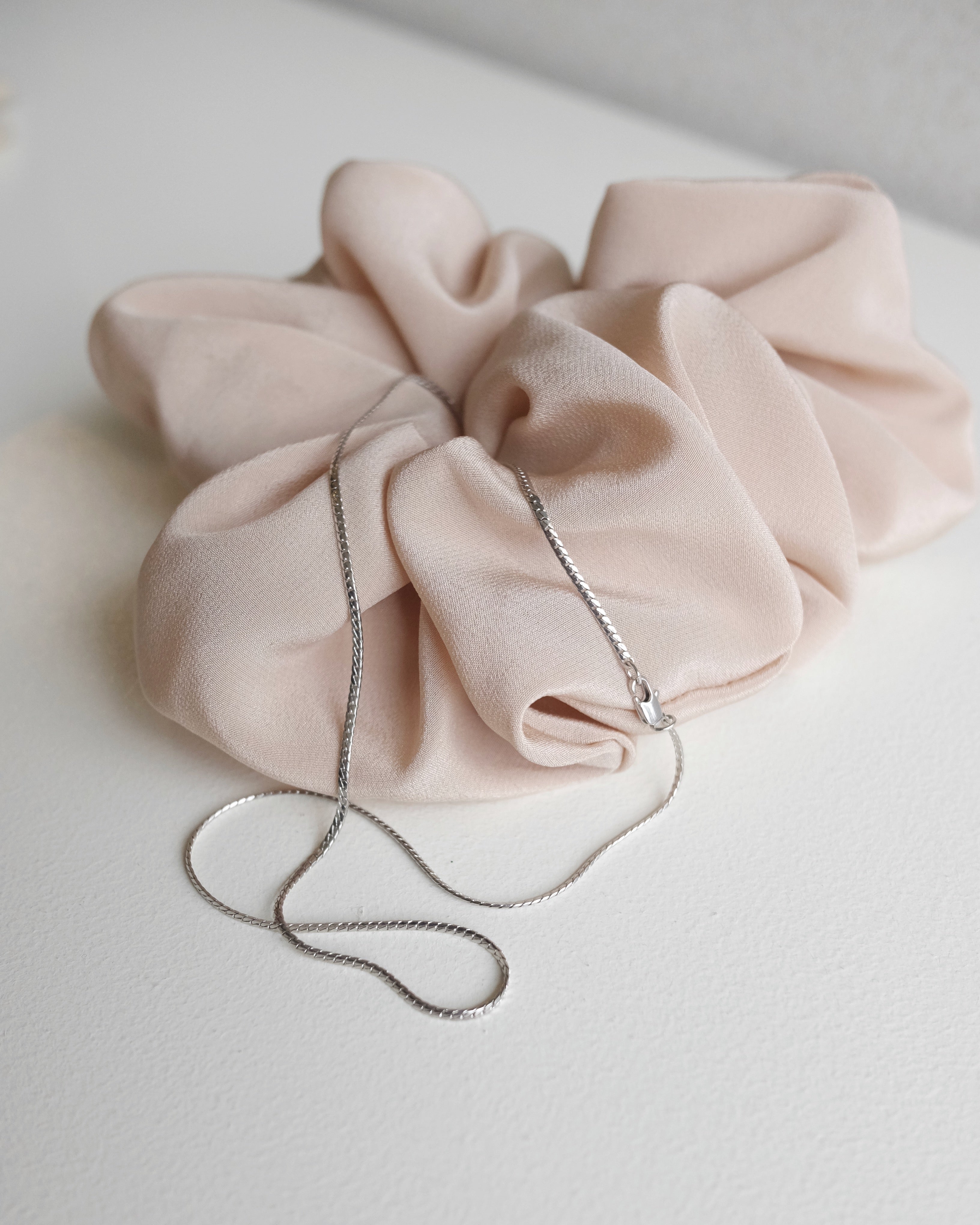 Mini Omega Chain, Silver Herringbone Chain