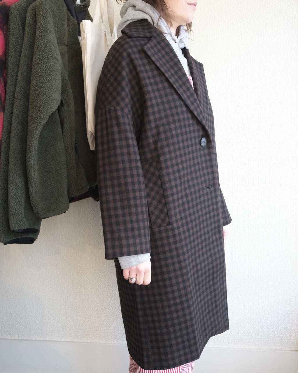 Hyat Coat, Brown Check
