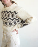 Chunky Graphic Wool Cropped Sweater