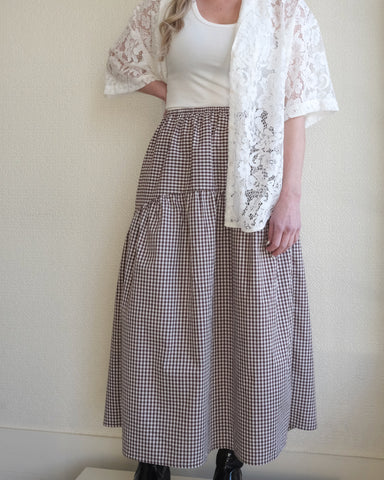 Field Skirt, Brown Gingham