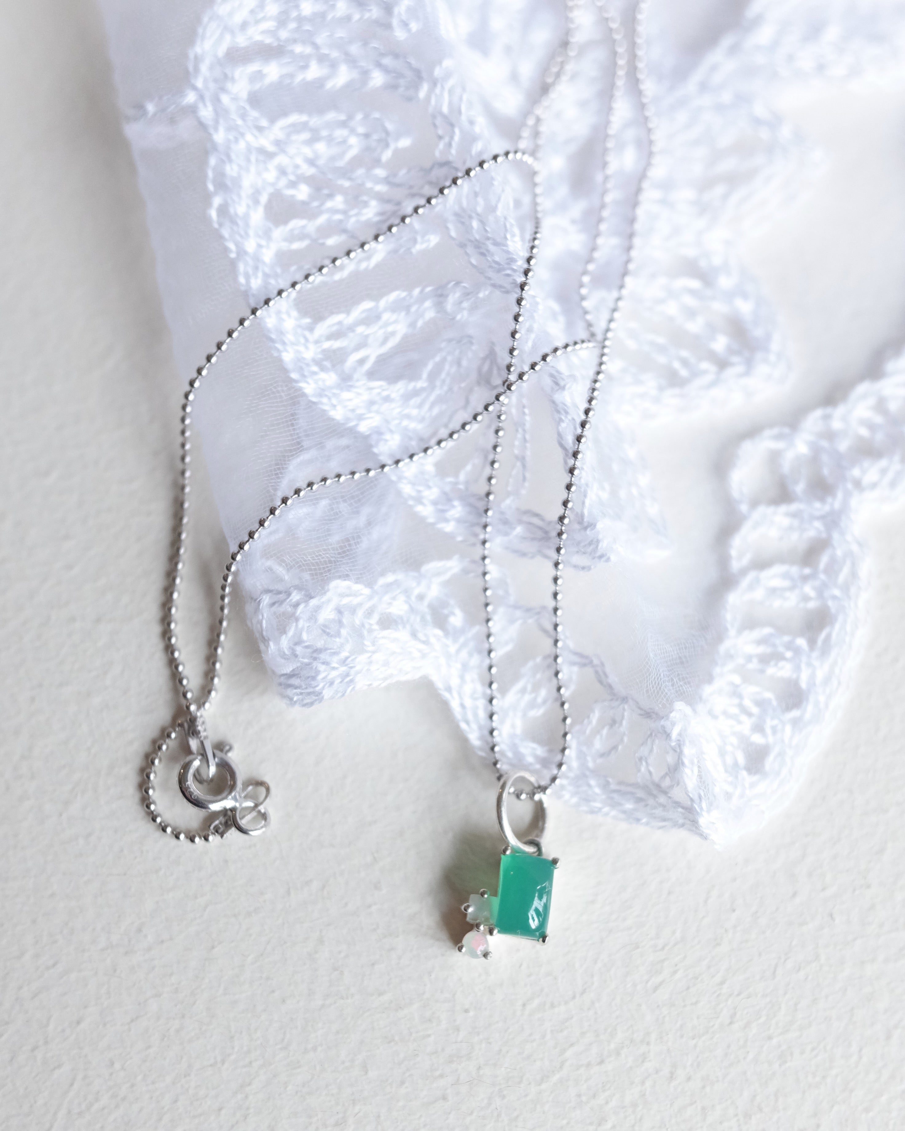 Abigail Pendant, Green Onyx