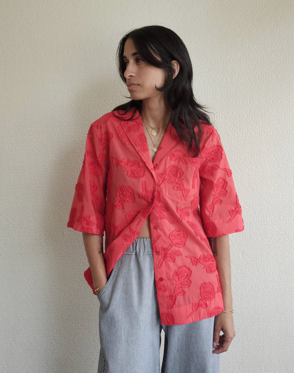 Fil Coupe Bowling Shirt, Fiery Red