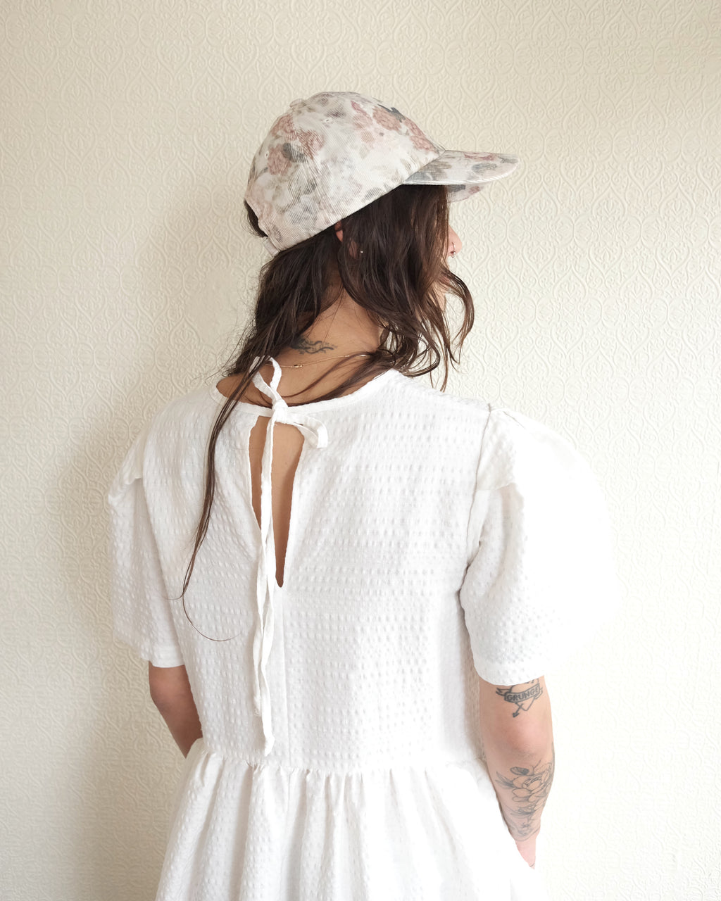 Spring Garden Dress, White Cotton