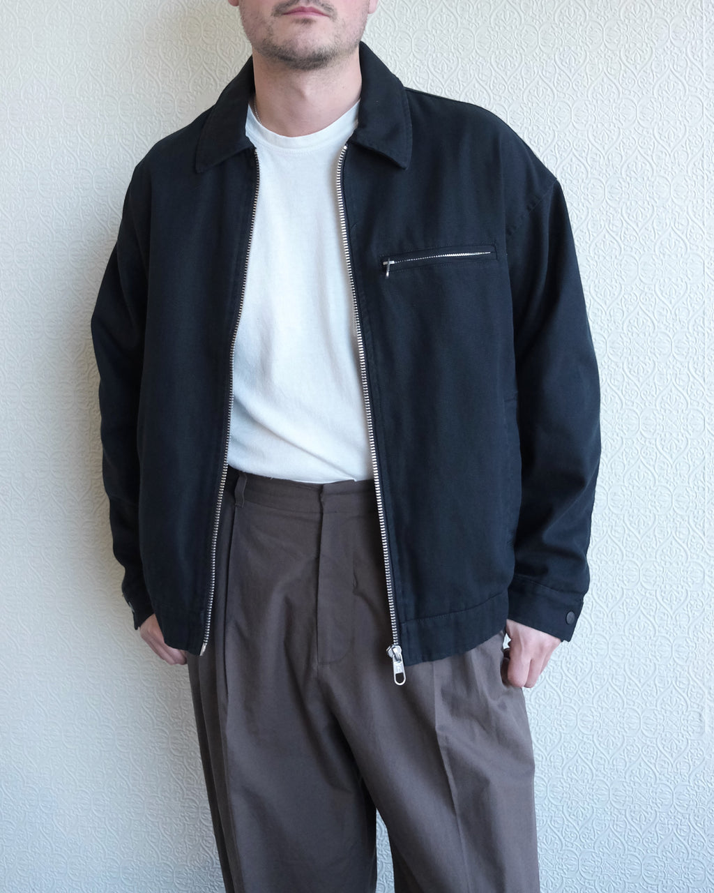 Short Jacket, Black Organic Cotton