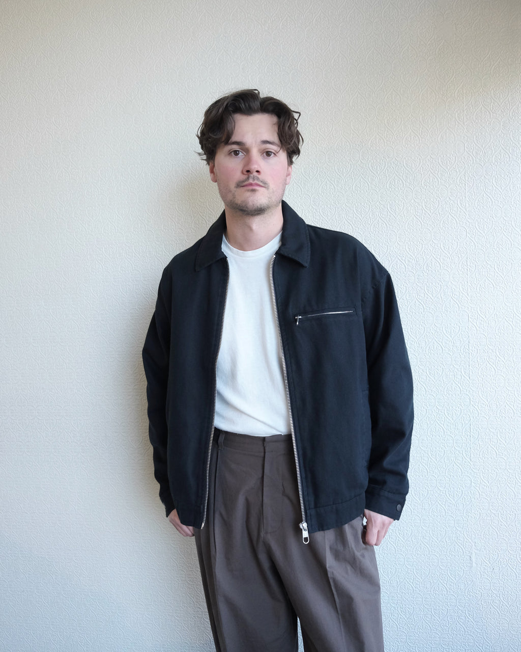 Short Jacket, Black Organic Cotton