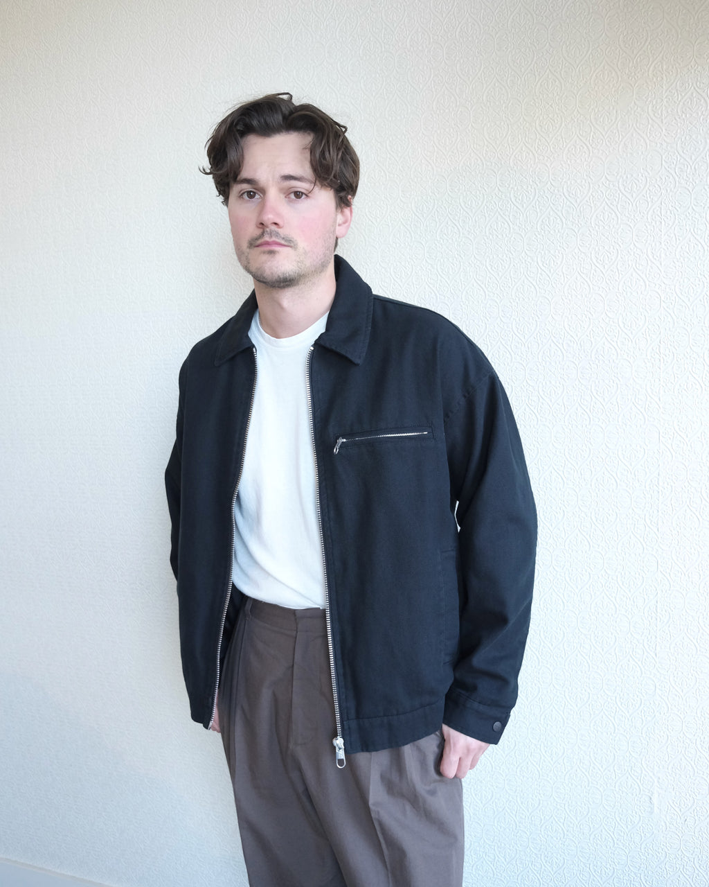 Short Jacket, Black Organic Cotton