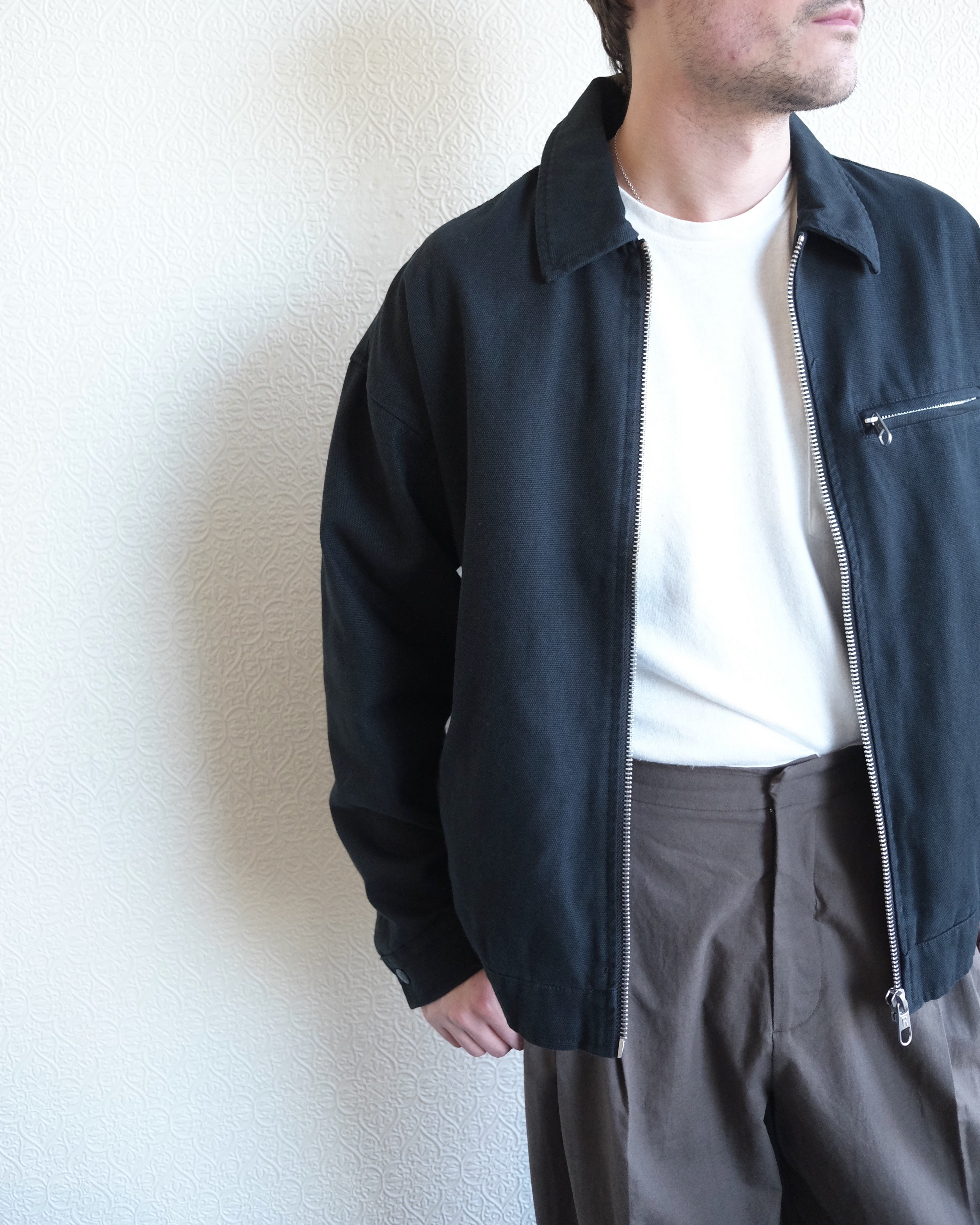 Short Jacket, Black Organic Cotton
